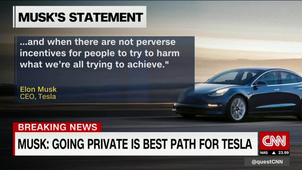 Is Elon Musk taking Tesla private?